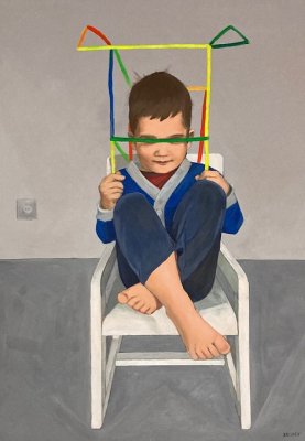 Portrait of a boy, 50x70 cm, acrylic on wood