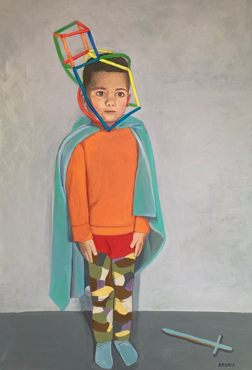 Portrait of a boy 48x70 cm acrylic on wood