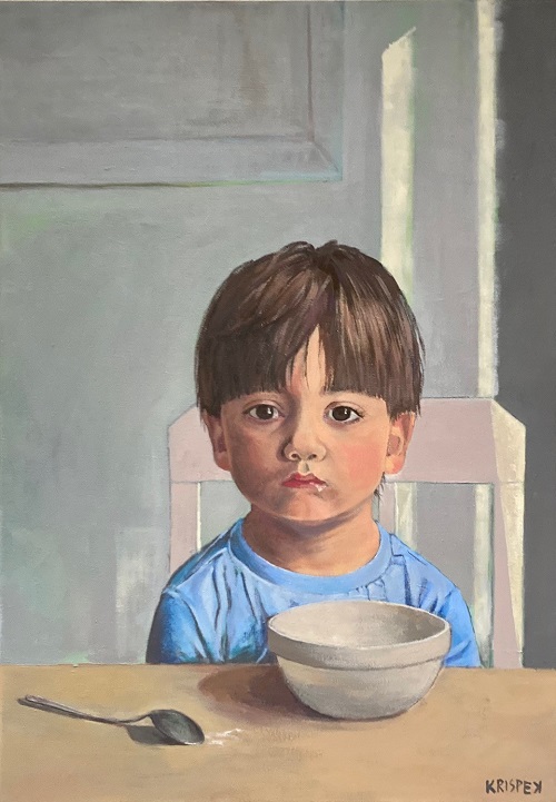 Portrait of a boy 35x50 cm acrylic on canvas